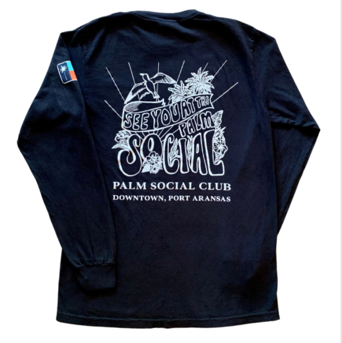 PR X Palm Social Club Limited Edition See You at the Social Long Sleeve Flag Tee