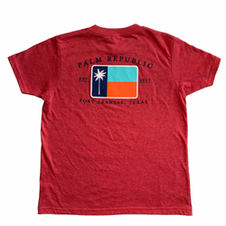 Kids Heathered Red Classic Short Sleeve Flag Tee