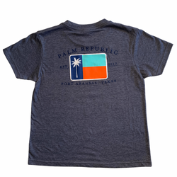 Kids Heathered Navy Classic Short Sleeve Flag Tee