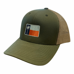 Olive and Tan Sportsman Mesh Flag Cap