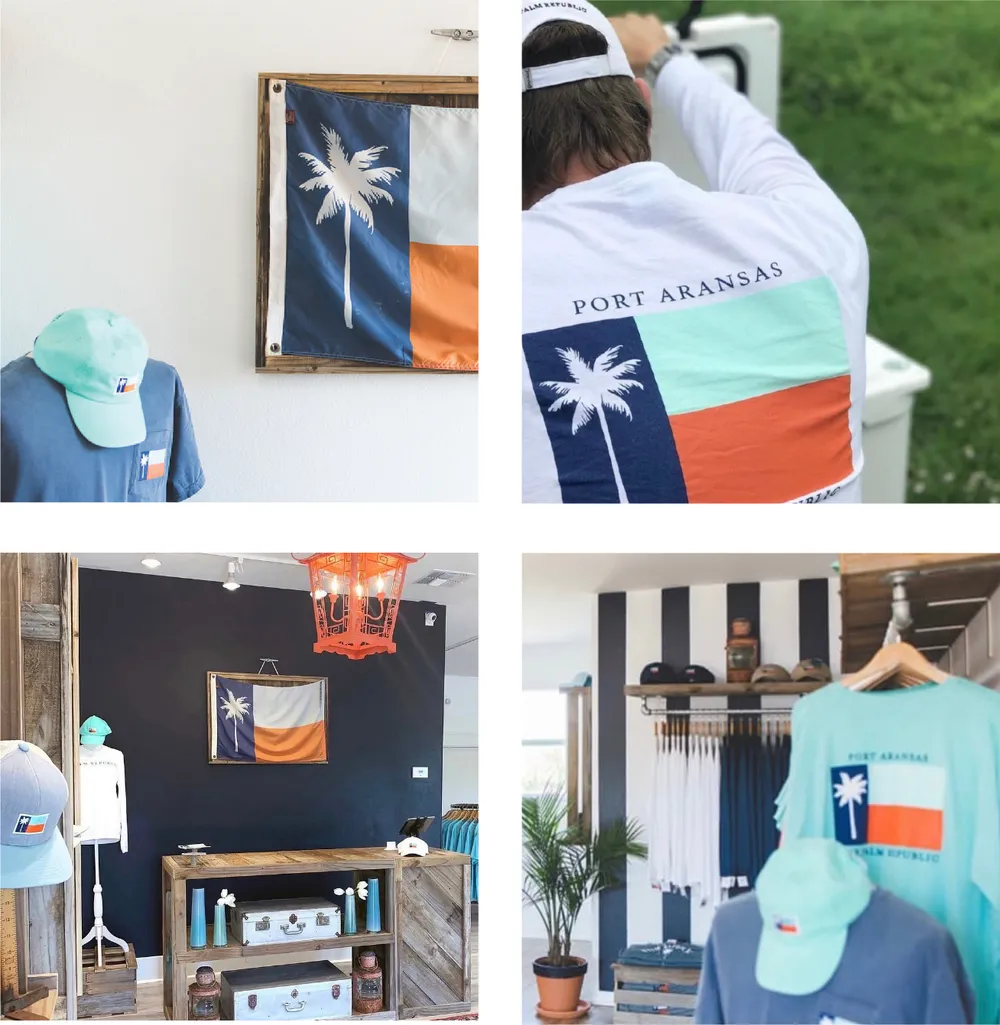 The first Palm Republic shirts, flags and the store
